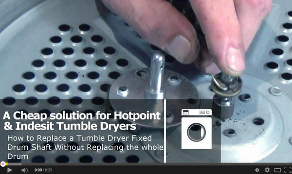 How to replace a Tumble Dryer fixed drum Riveted Drum shaft