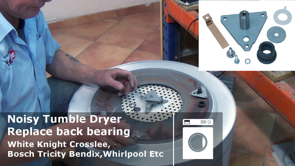 Noisy Tumble Dryer Replace back bearing on White Knight & some others 421309205591