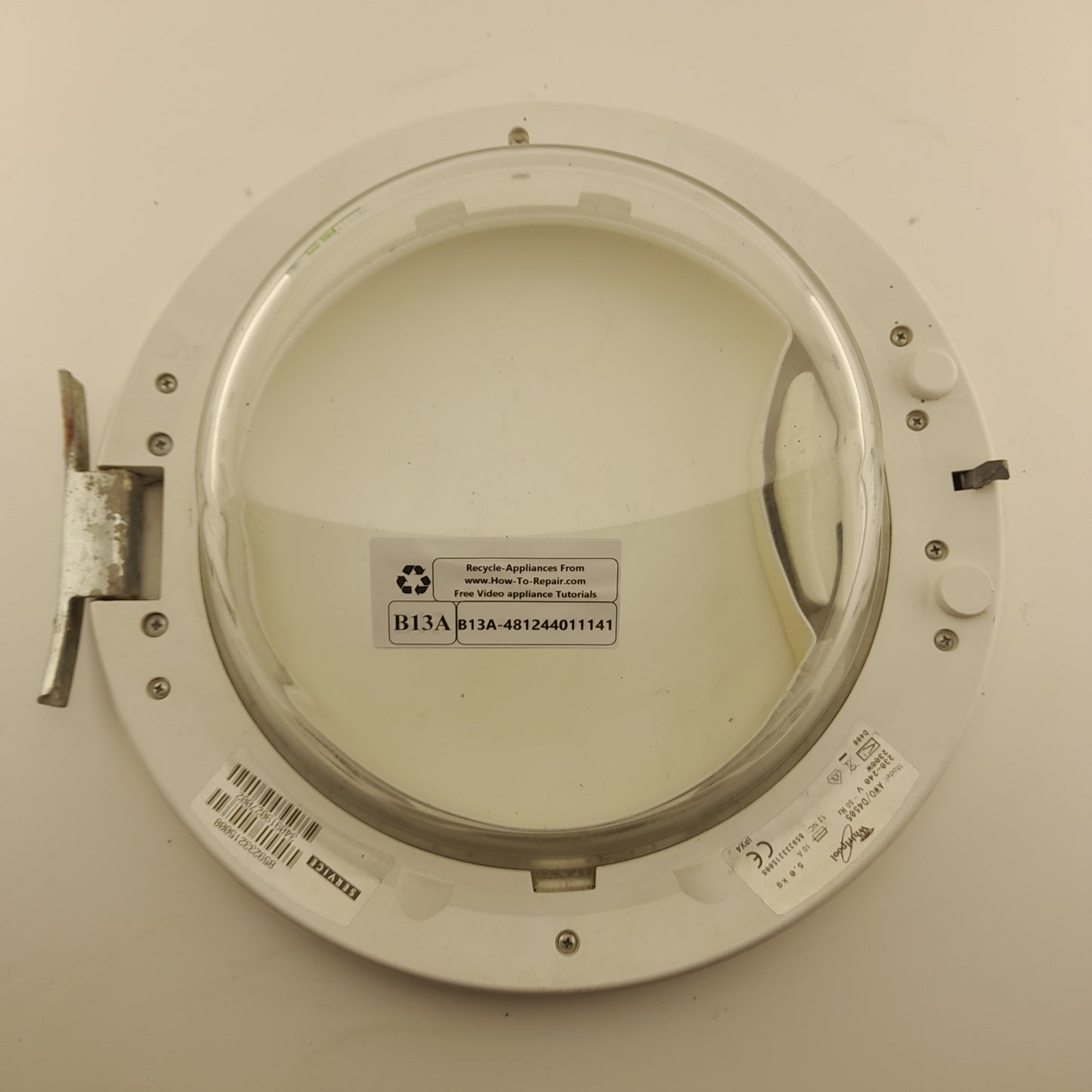 Whirlpool Washing Machine, Door Frame, Glass, Hinge 481244011141