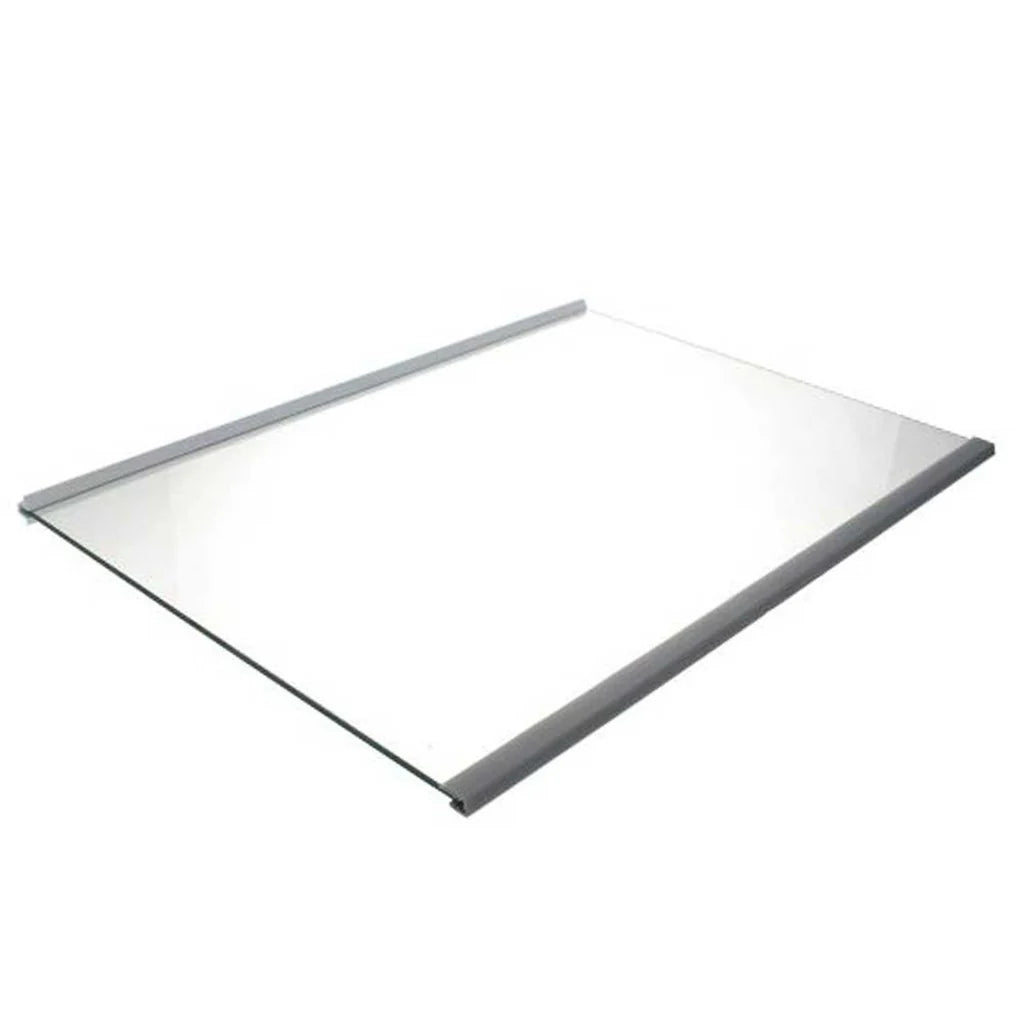 Bauknecht Hotpoint Indesit Whirlpool Refrigerator Fridge Freezer Glass Panel Shelf Tray Assembly 485x343mm 481010667591