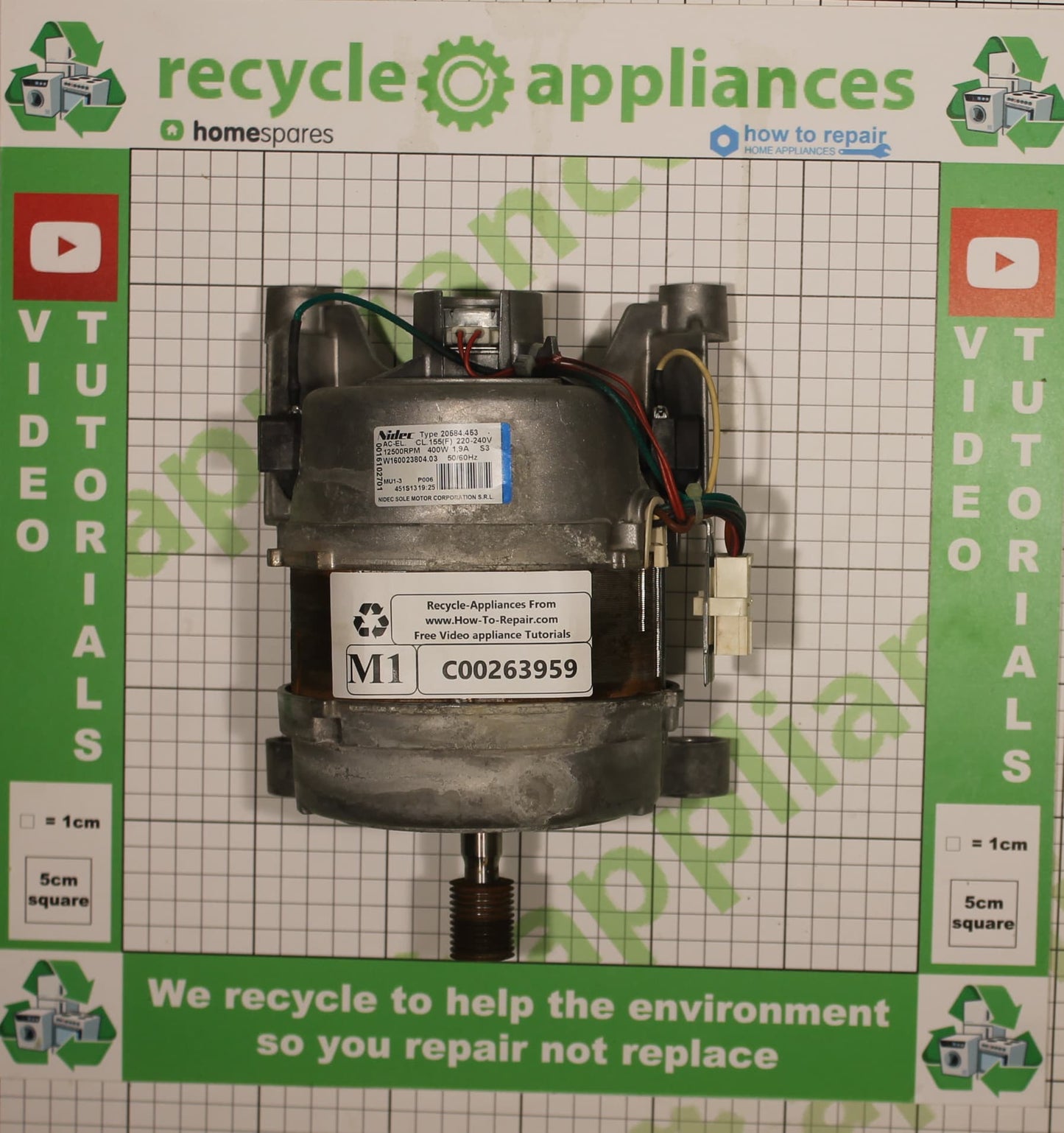 Washing Machine Motor : NIDEC SOLE 20584.453 C00263959