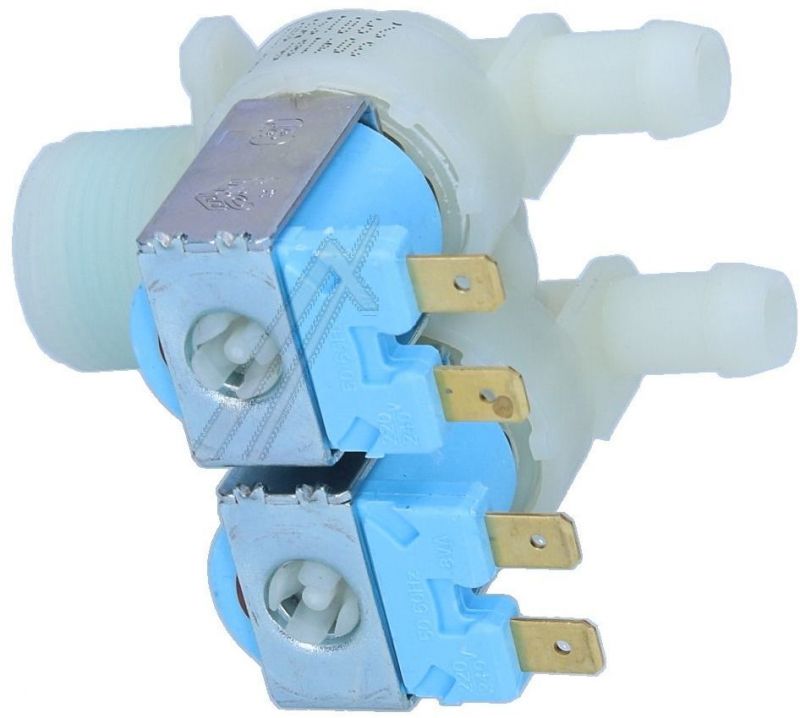 Beko Cold Water Double Solenoid Inlet Valve : 180Deg. With 12 Bore Outlets C00864971