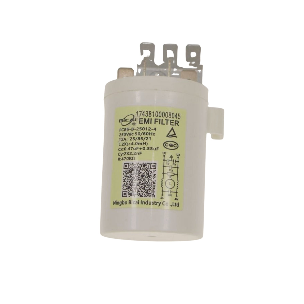 Caple Kenwood Logik Washing Machine Electric Filter Suppressor Assembly 250V (0.47µF + 0.33µF) 7438100008045