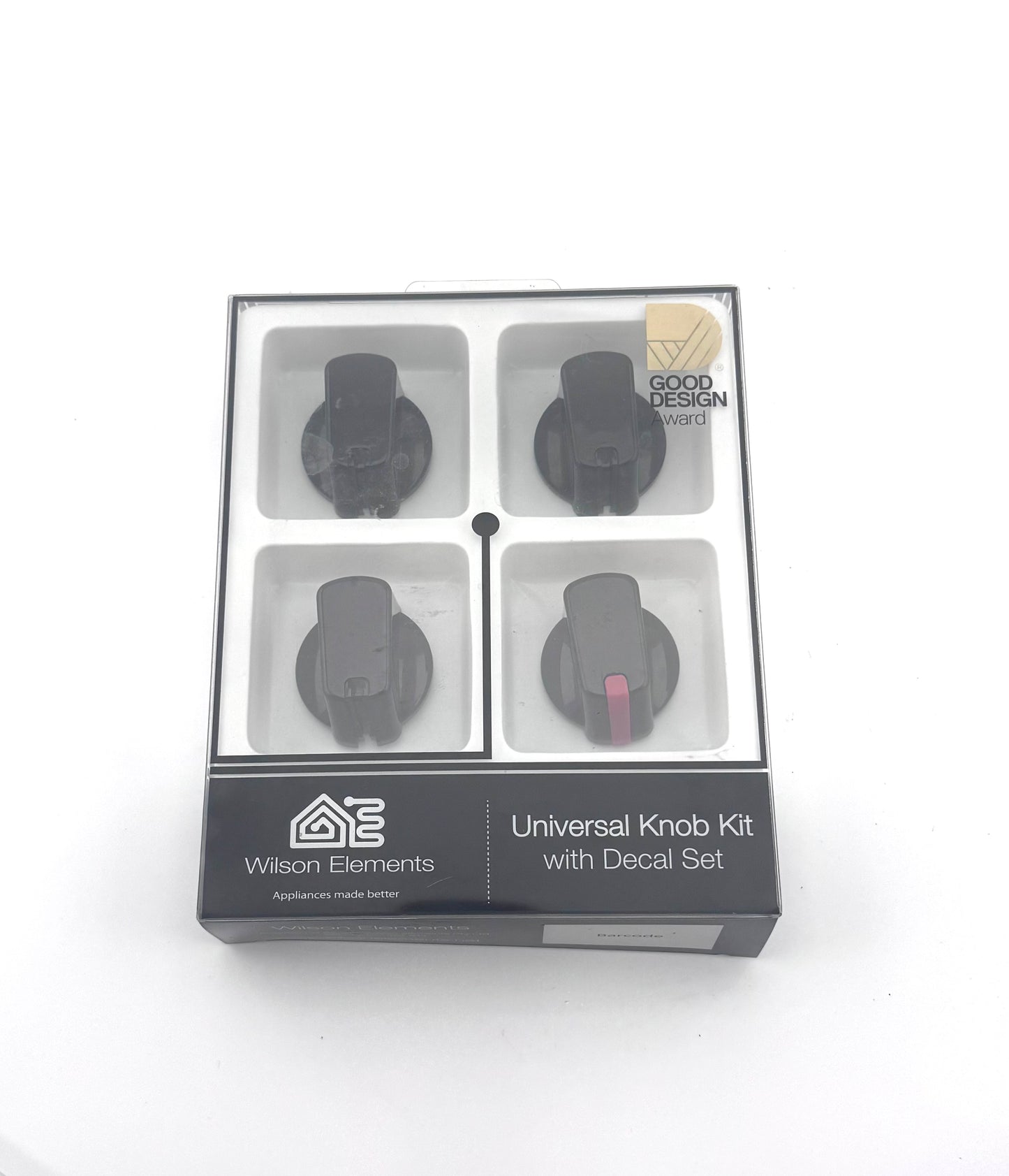 Universal Black 40mm Cooker Control Knob Pack of 4 with Decal Set
