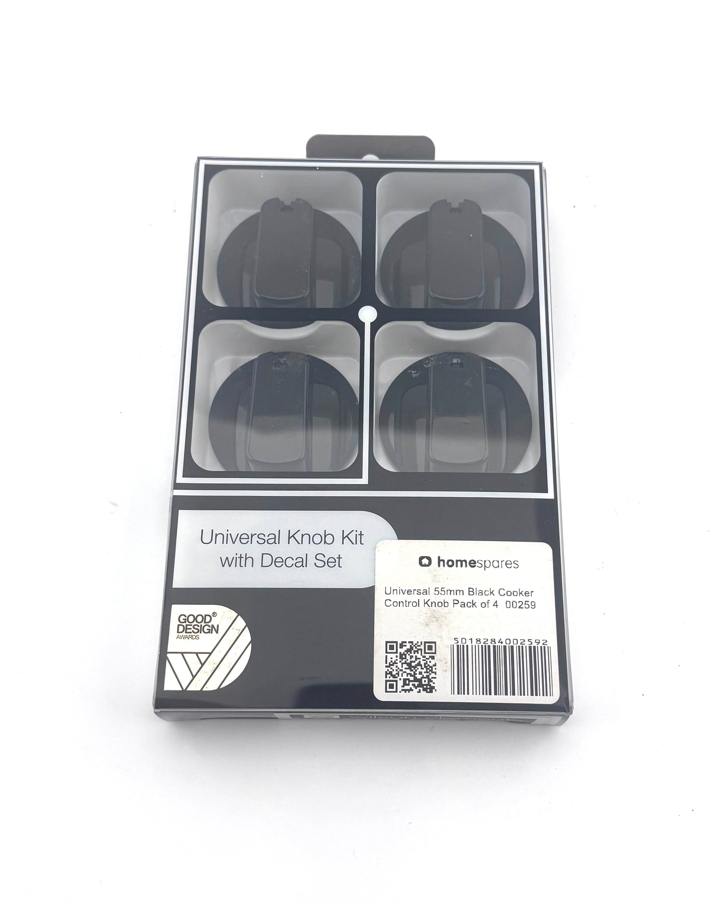 Universal Black 55mm Cooker Control Knob Pack of 4