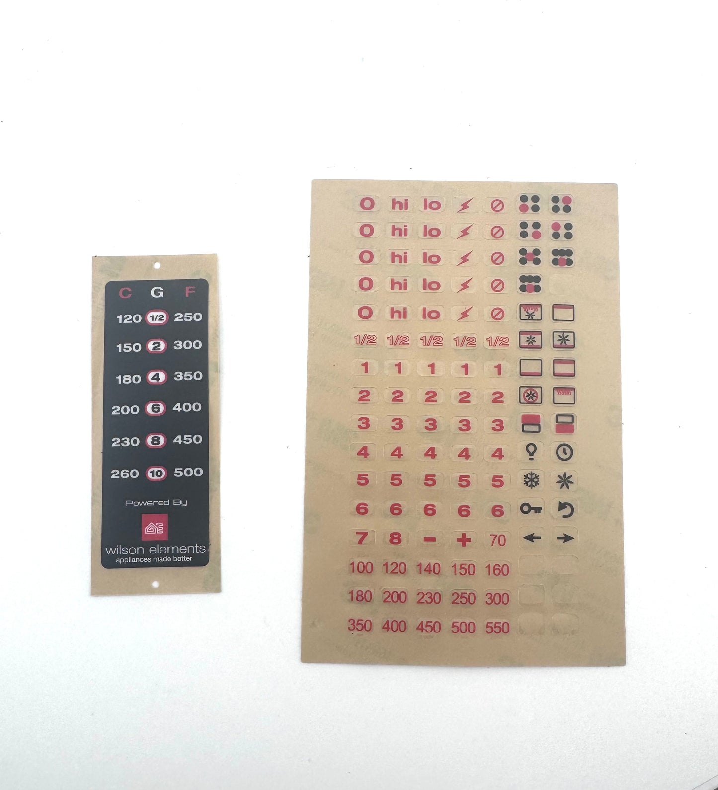 Universal Red 40mm Cooker Control Knob Pack of 4 with Decal Set