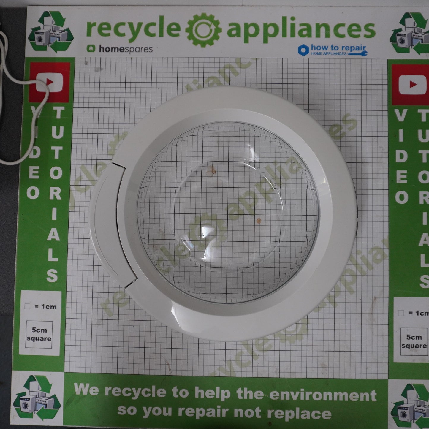 Washing Machine Door Glass, Frame Complete With Hinge 00355529
