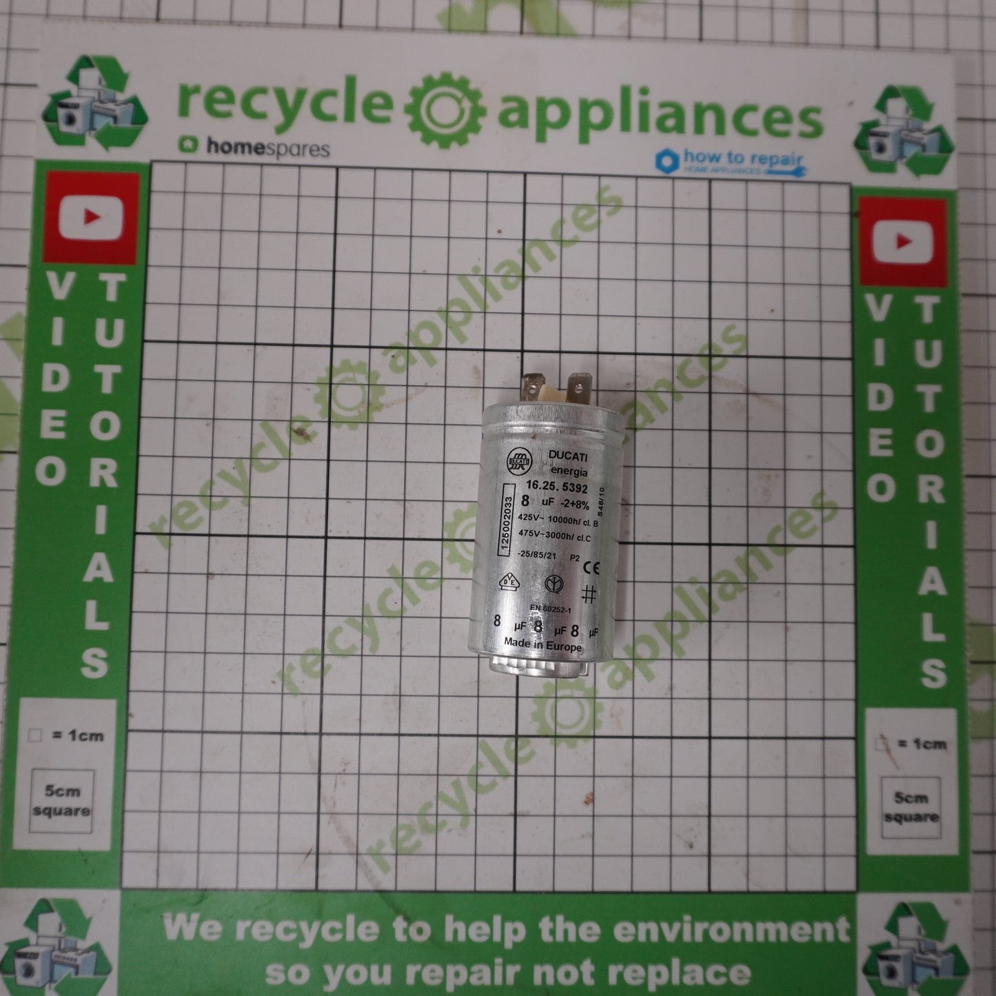 Tumble Dryer Capacitor 8UF 1250020334
