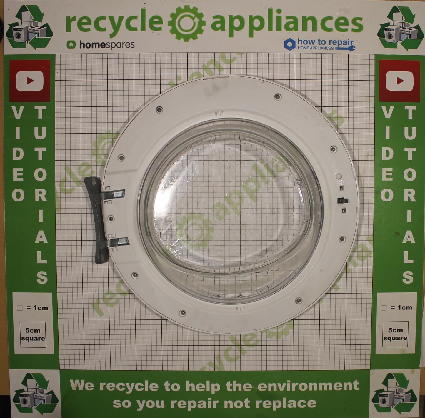 Bush, Linsar, Washing Machine Door Assembly + Hinge