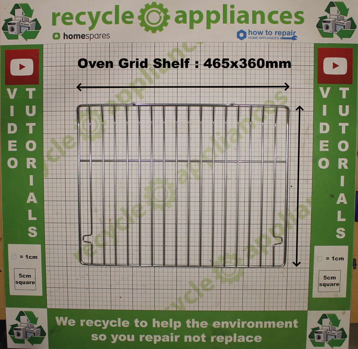Cooker Oven Grid Shelf : 465x360mm 37030009