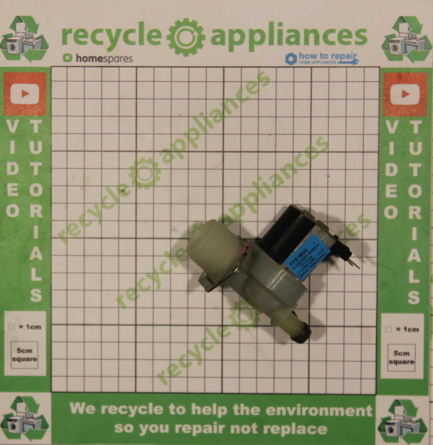 Washing Machine Water Double Solenoid Inlet Valve : 180Deg. 4055066387