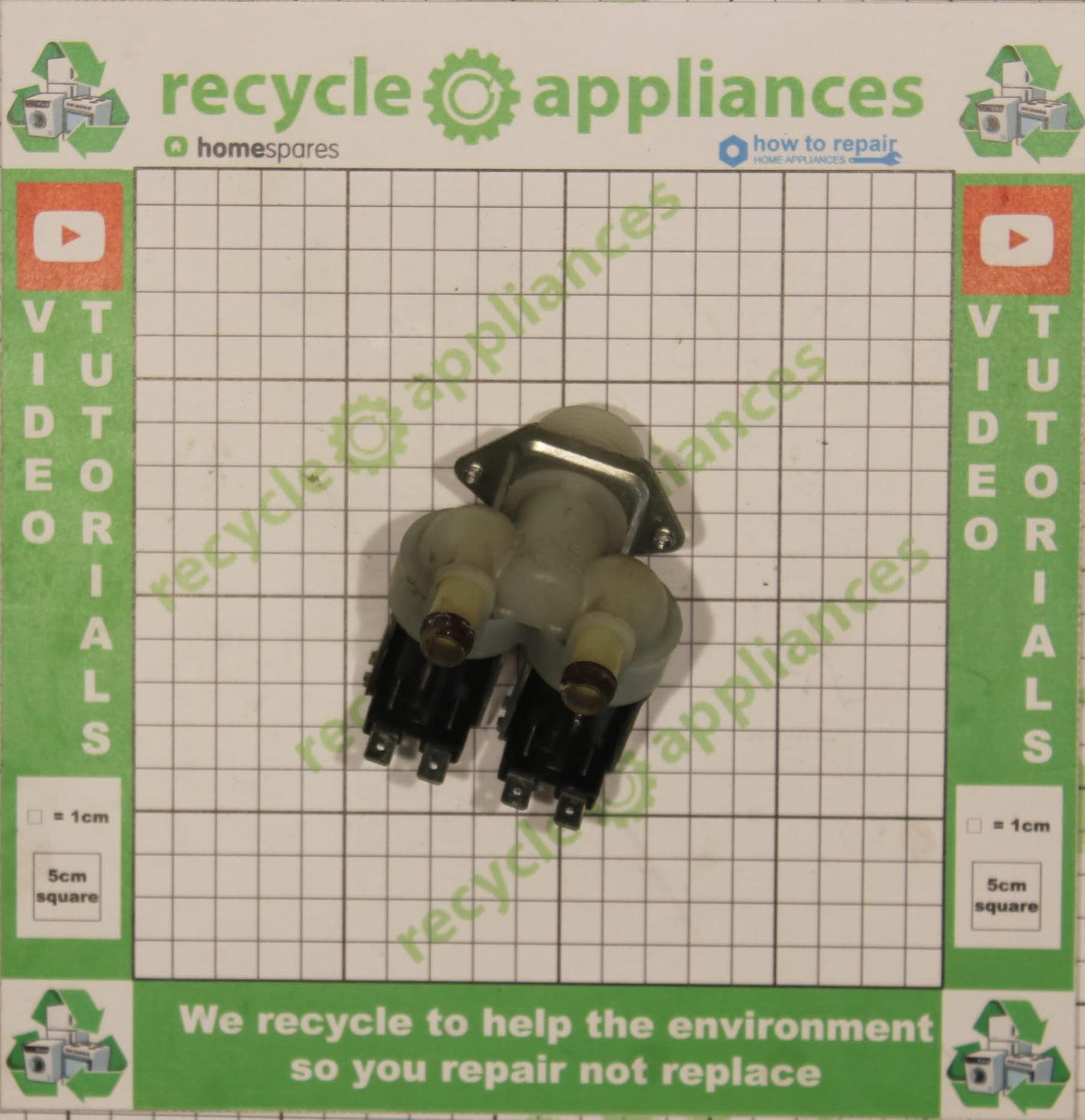 Washing Machine Water Double Solenoid Inlet Valve : 180Deg. 4055066387