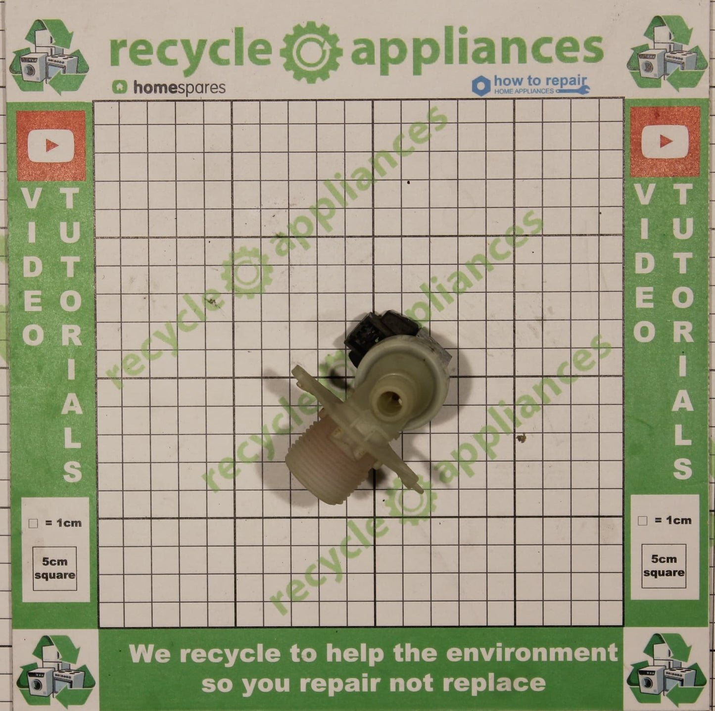 Whirlpool Washing Machine Hot Water Single Inlet Solenoid Valve : 90deg.