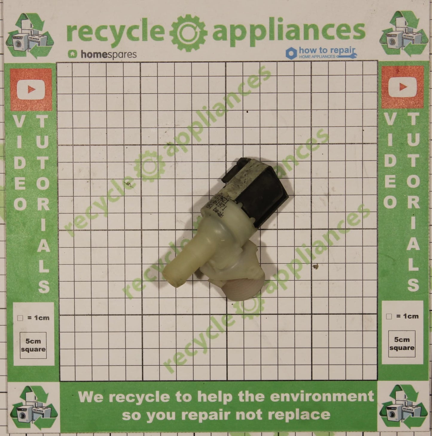 Whirlpool Washing Machine Hot Water Single Inlet Solenoid Valve : 90deg.
