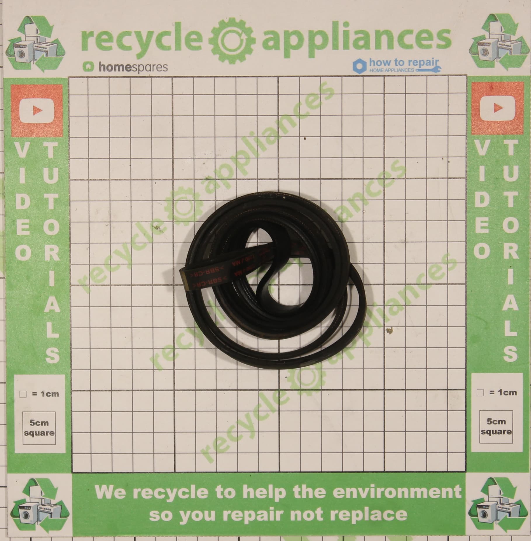 Whirlpool Washing Machine Poly-Vee Drive Belt - 1250J4 481235818056
