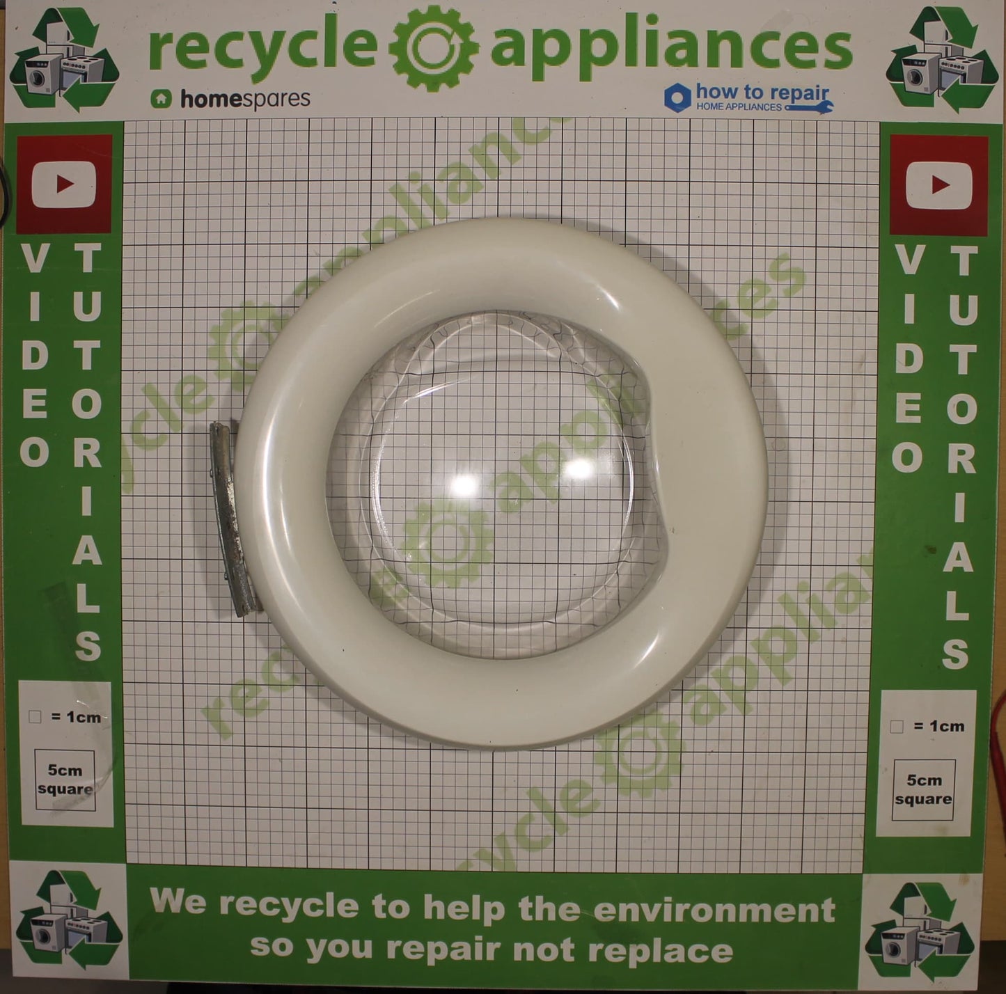 Whirlpool Washing Machine Door Outer Frame 481244010817 with glass & hinge