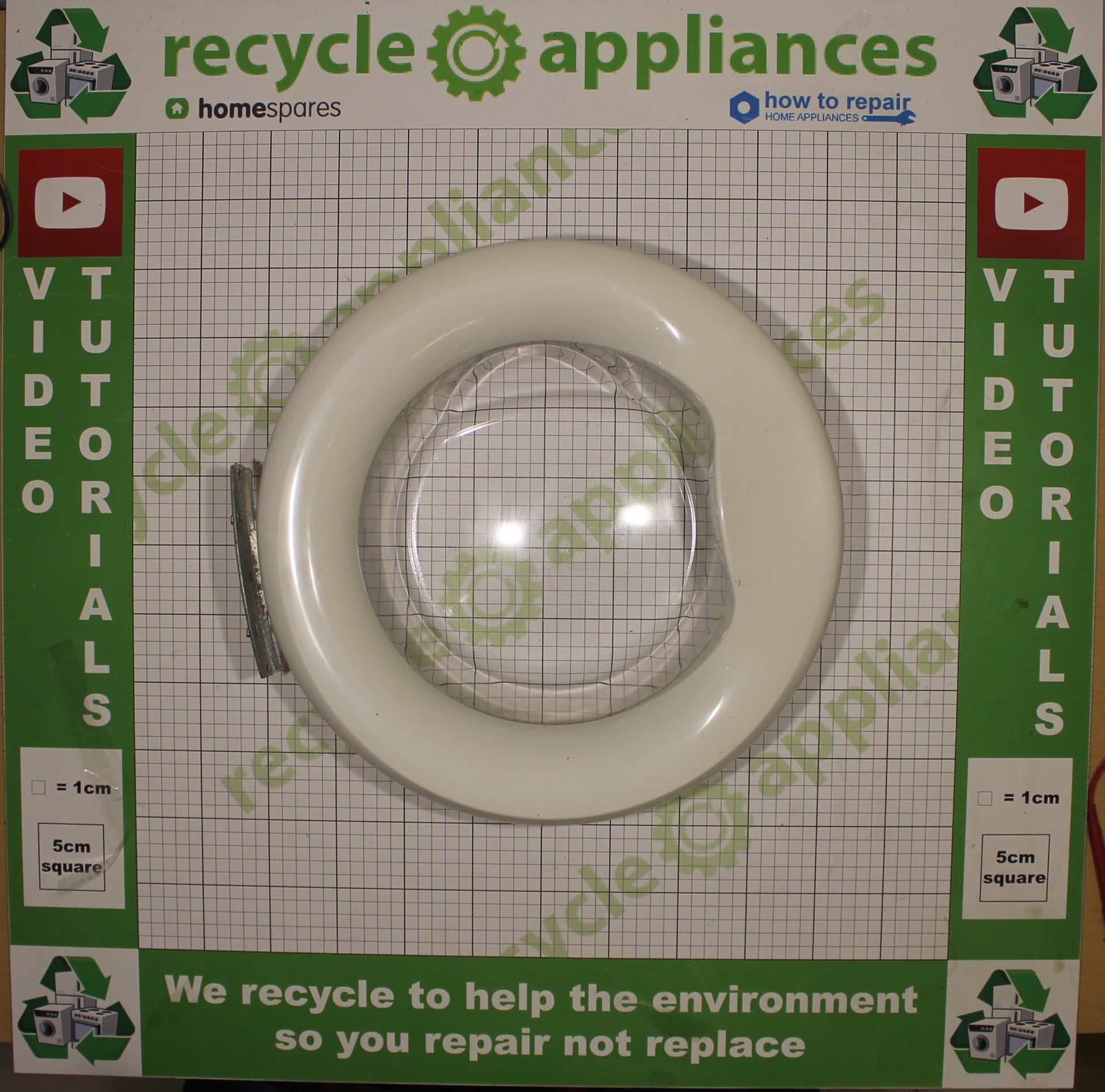 Whirlpool Washing Machine Door Outer Frame 481244010817 with glass & hinge