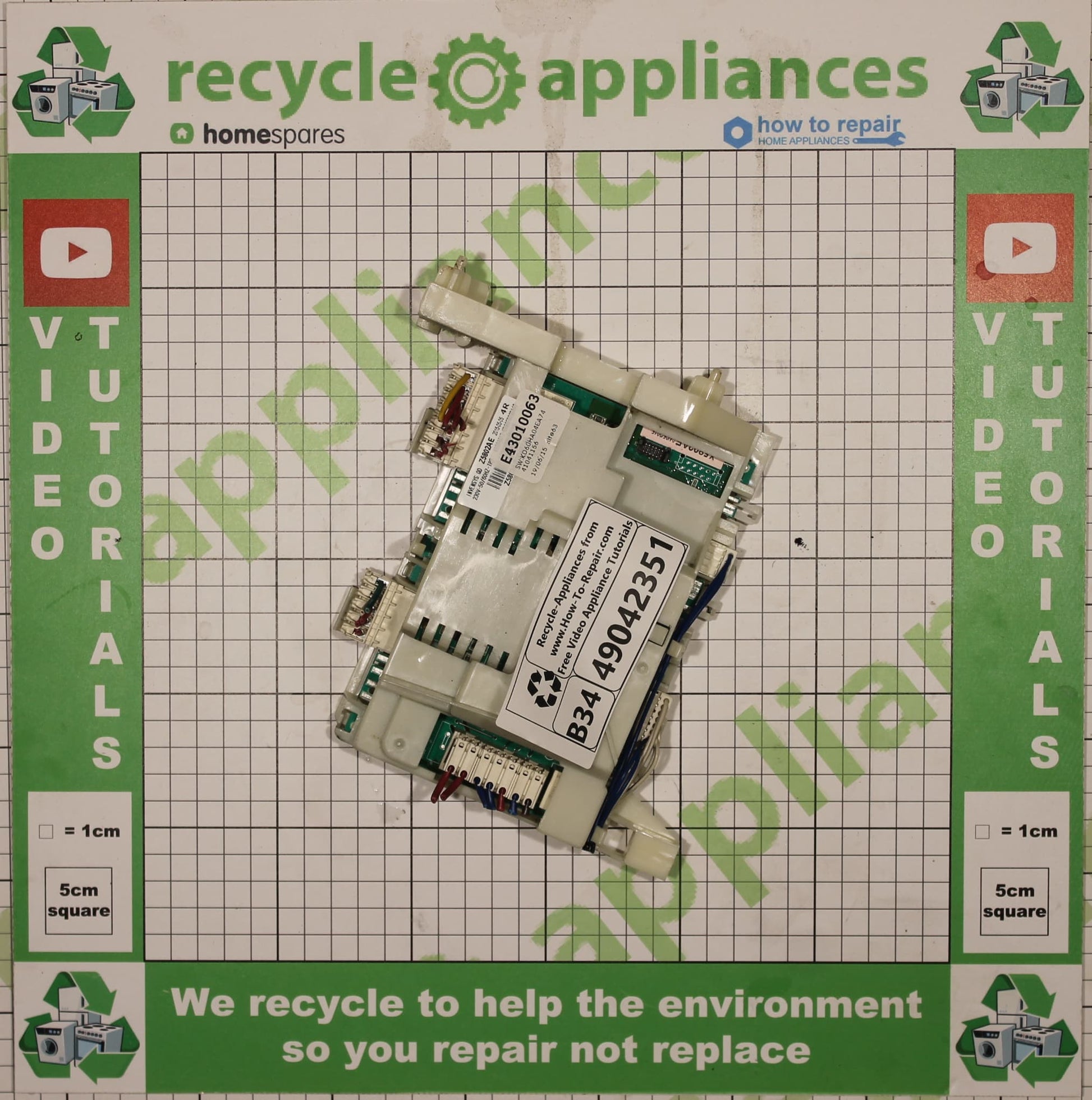 Washing Machine Programmed Main PCB Module 49042351