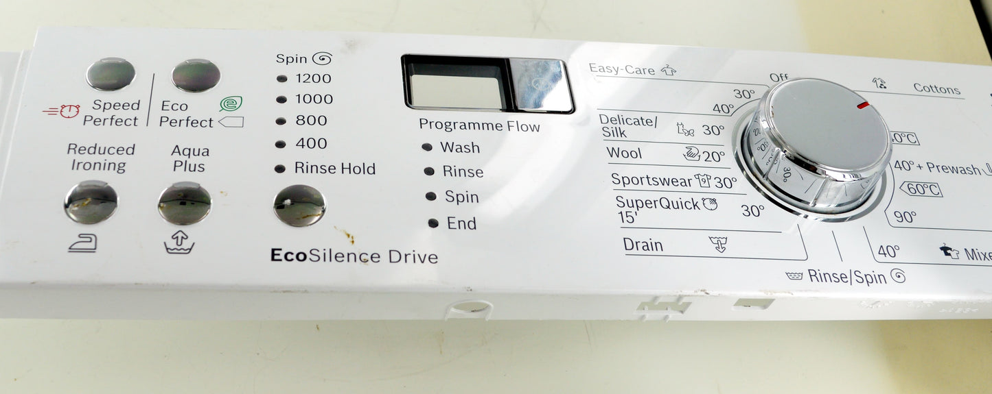 Genuine Washing Machine Fascia Panel with Buttons & Selector Program Knob