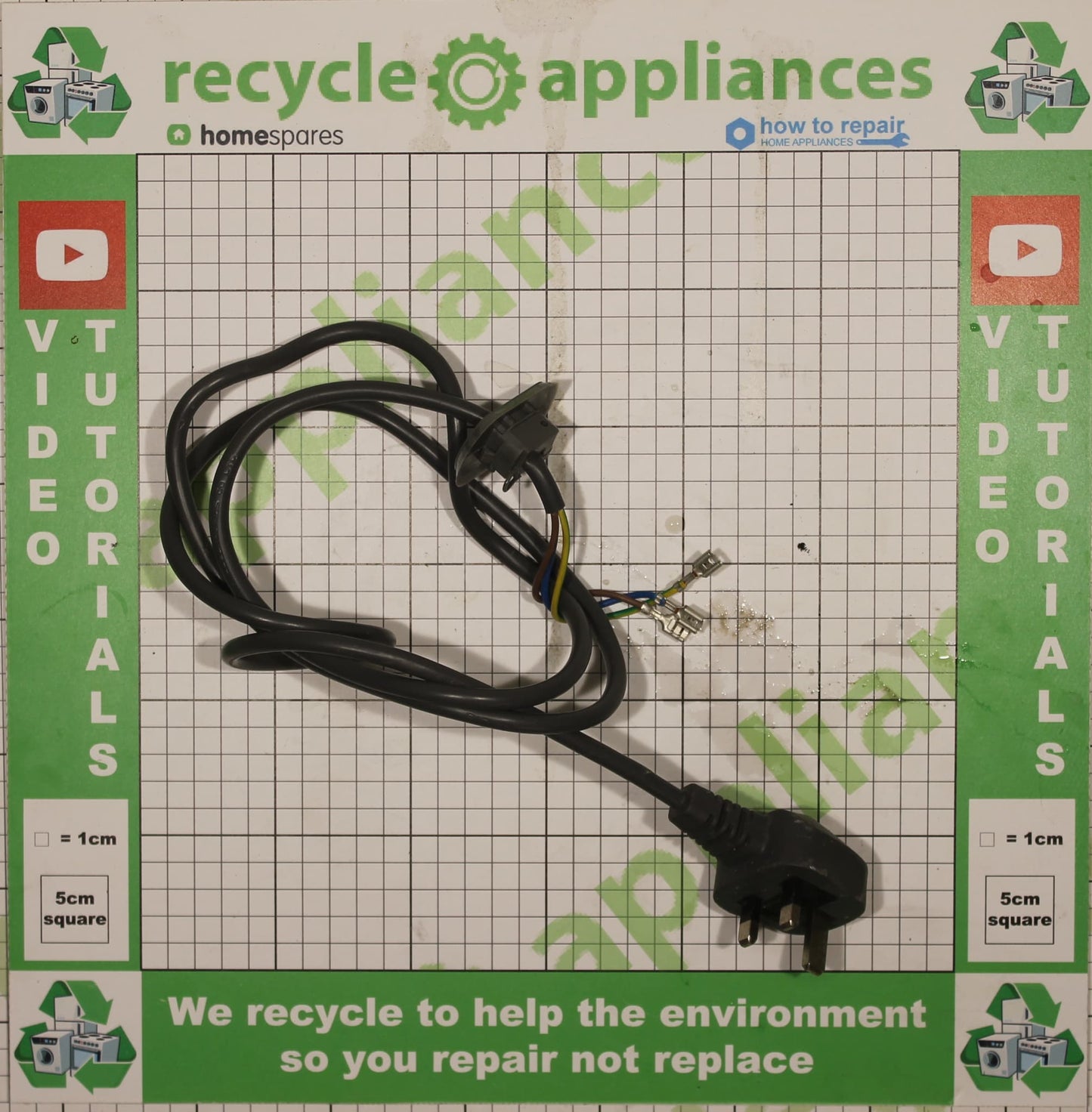 Hoover Washing Machine Mains Cable - UK Plug