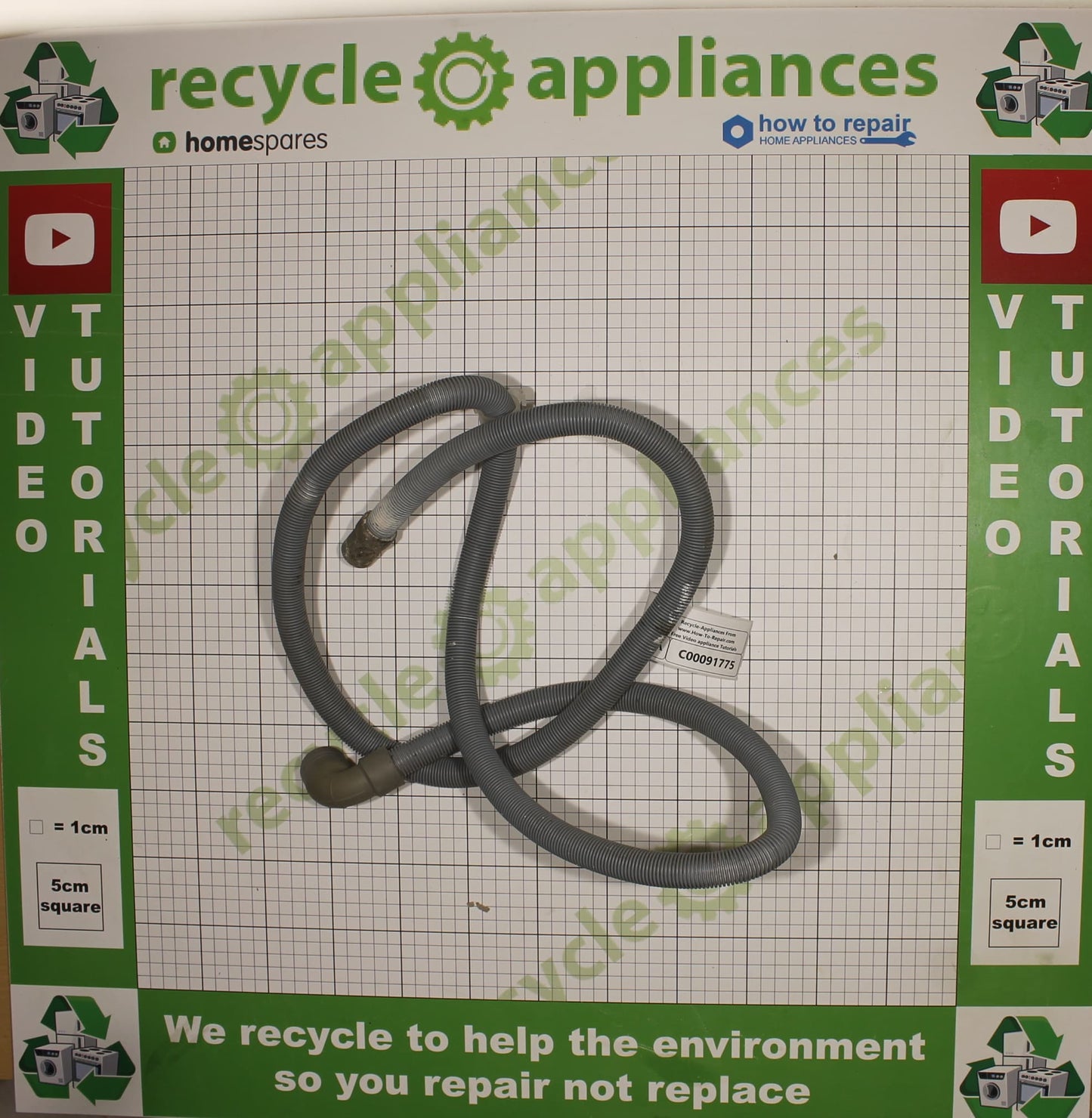 Hotpoint Indesit Whirlpool Washing Machine 1. 8M Drain Hose C00091775