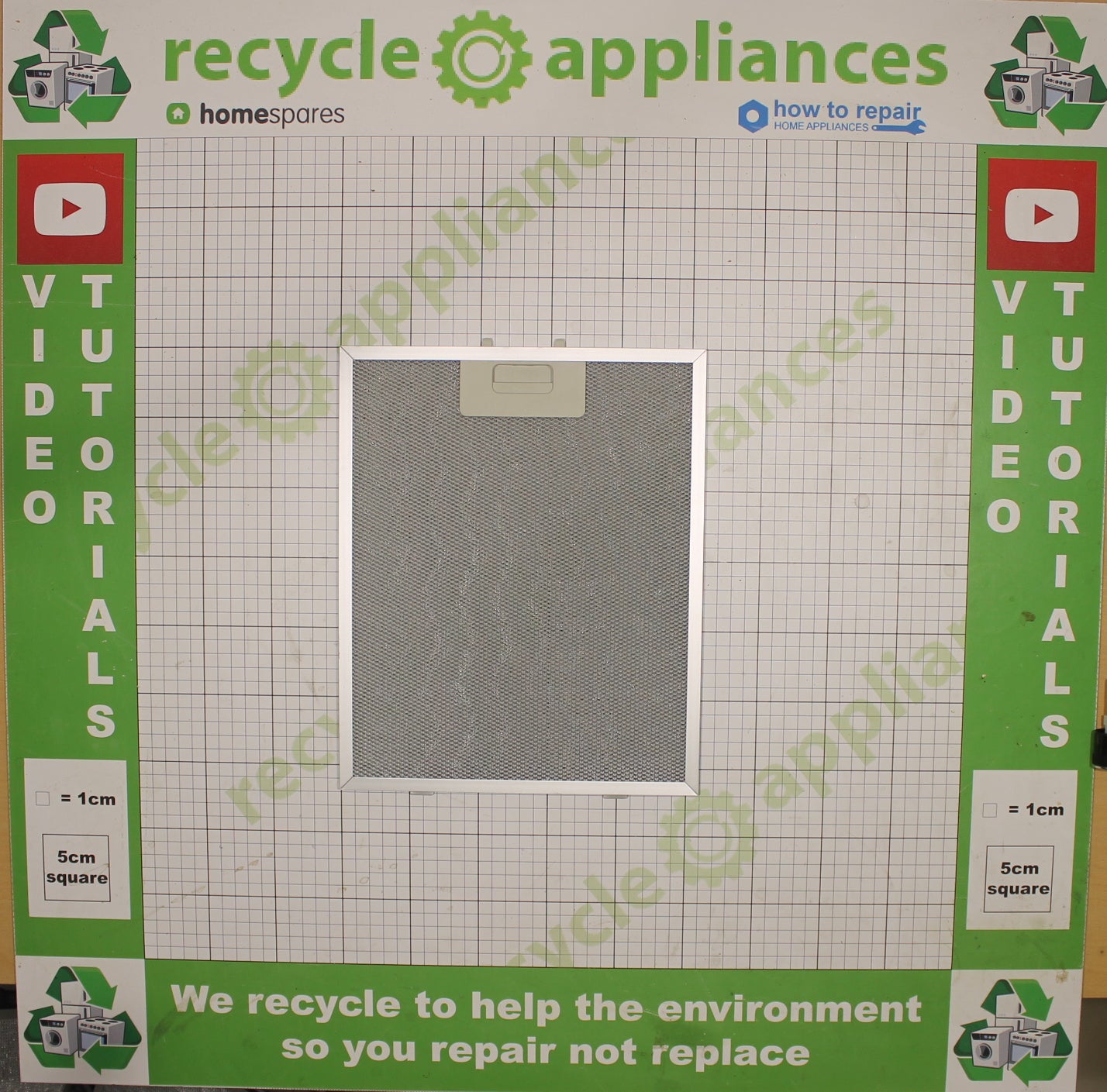 Metal Mesh filter For CDA GDA Cooker Hood Extractor 259mm wide 318 length