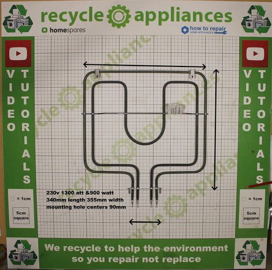 Cookology Midea Cooker Oven Dual Grill Element 230v 1300W & 900W