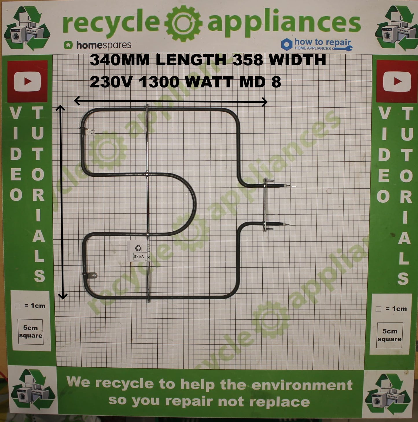 Cookology Midea Cooker Oven Grill Element 230V 1300 WATT MD 8