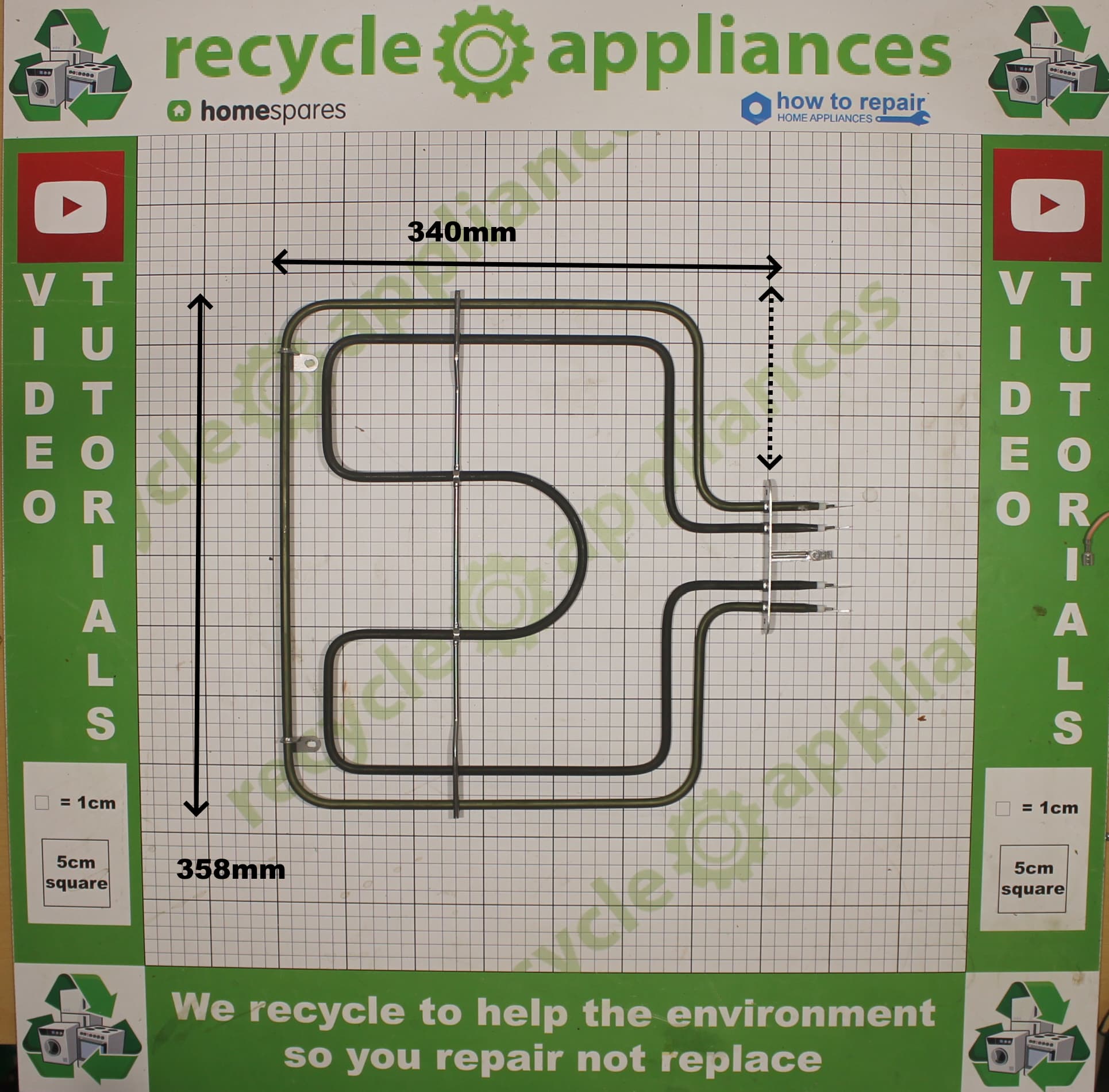 Cookology Midea Cooker Oven Dual Grill Element 230V 900W & 1300W