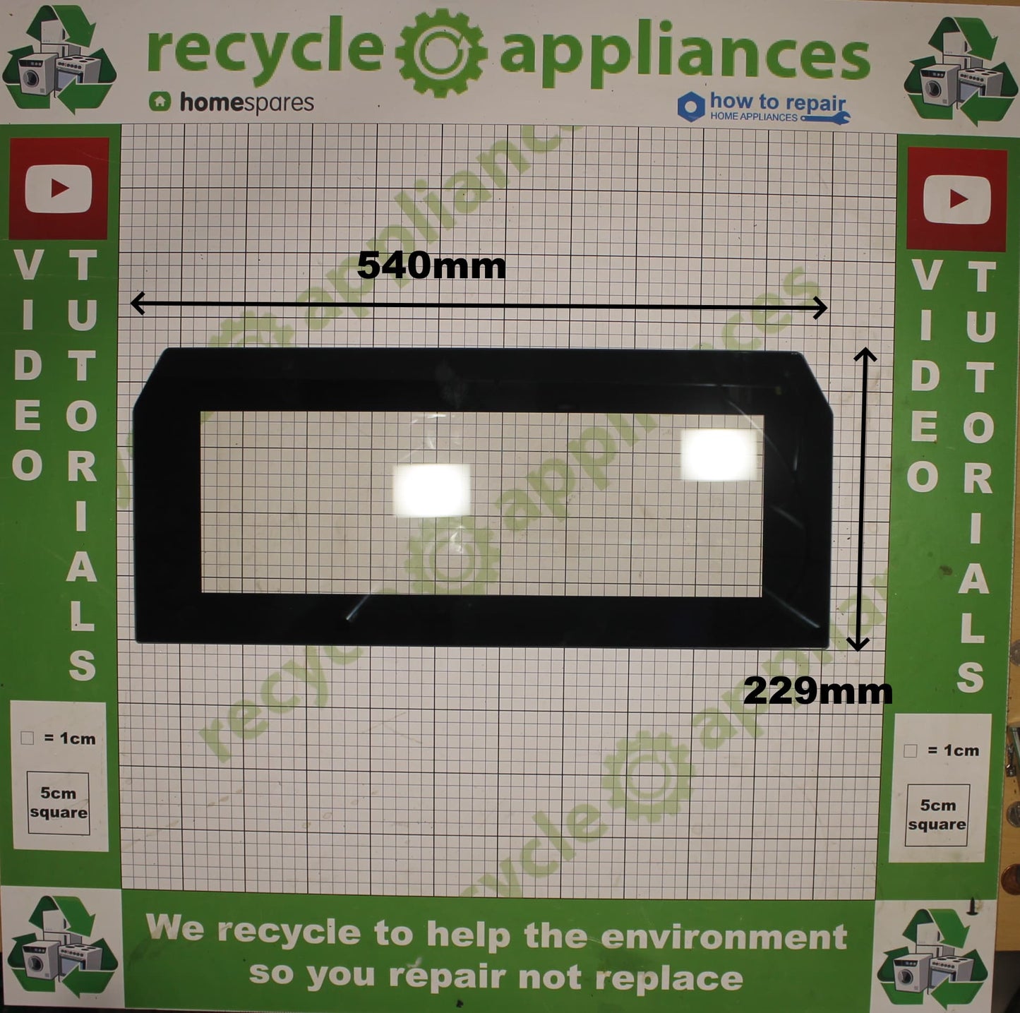 Cookology Midea Top Oven Inner Door Glass