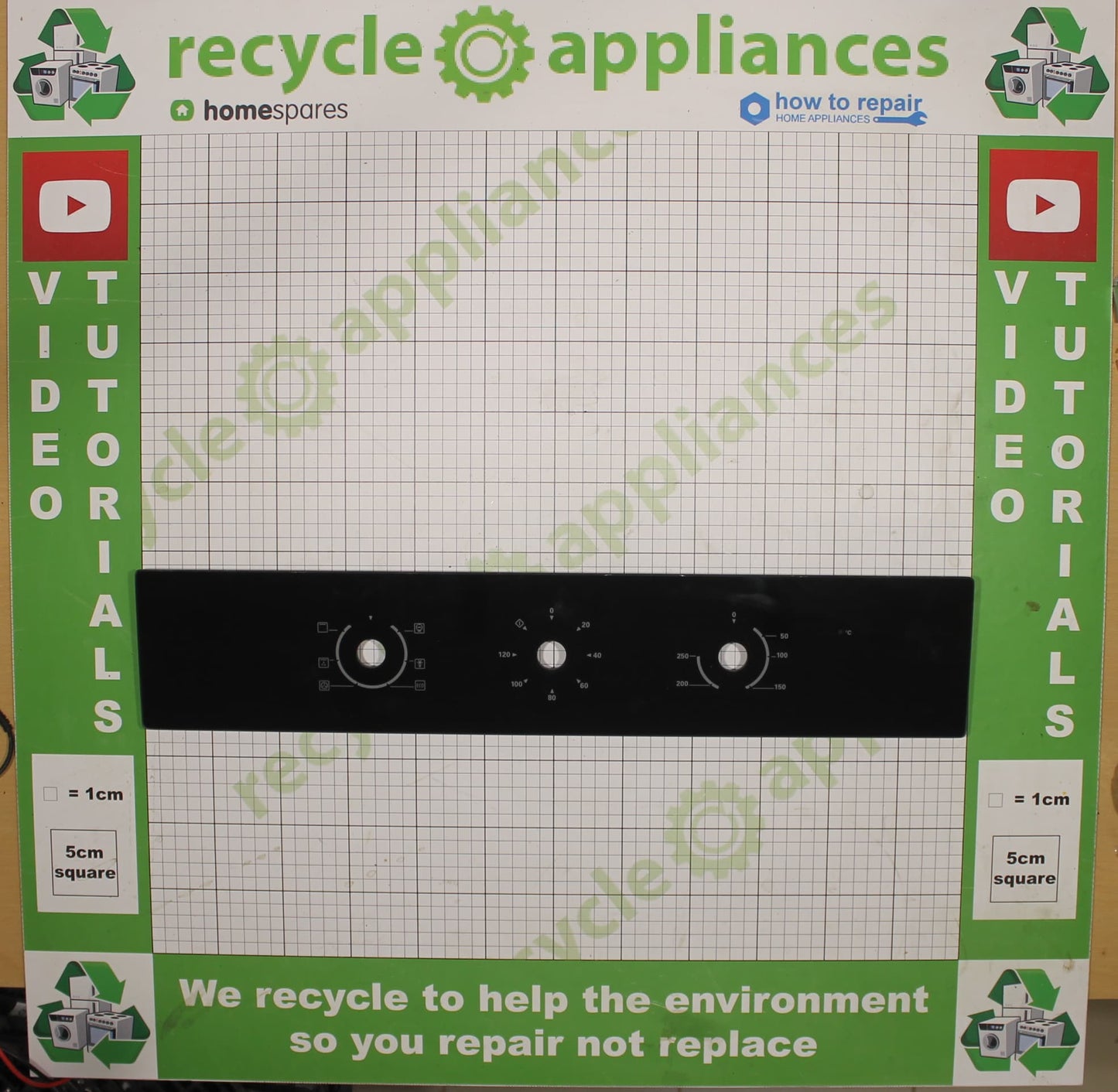 Cookology COF600BK Midea Cooker Oven Contol Panel Glass