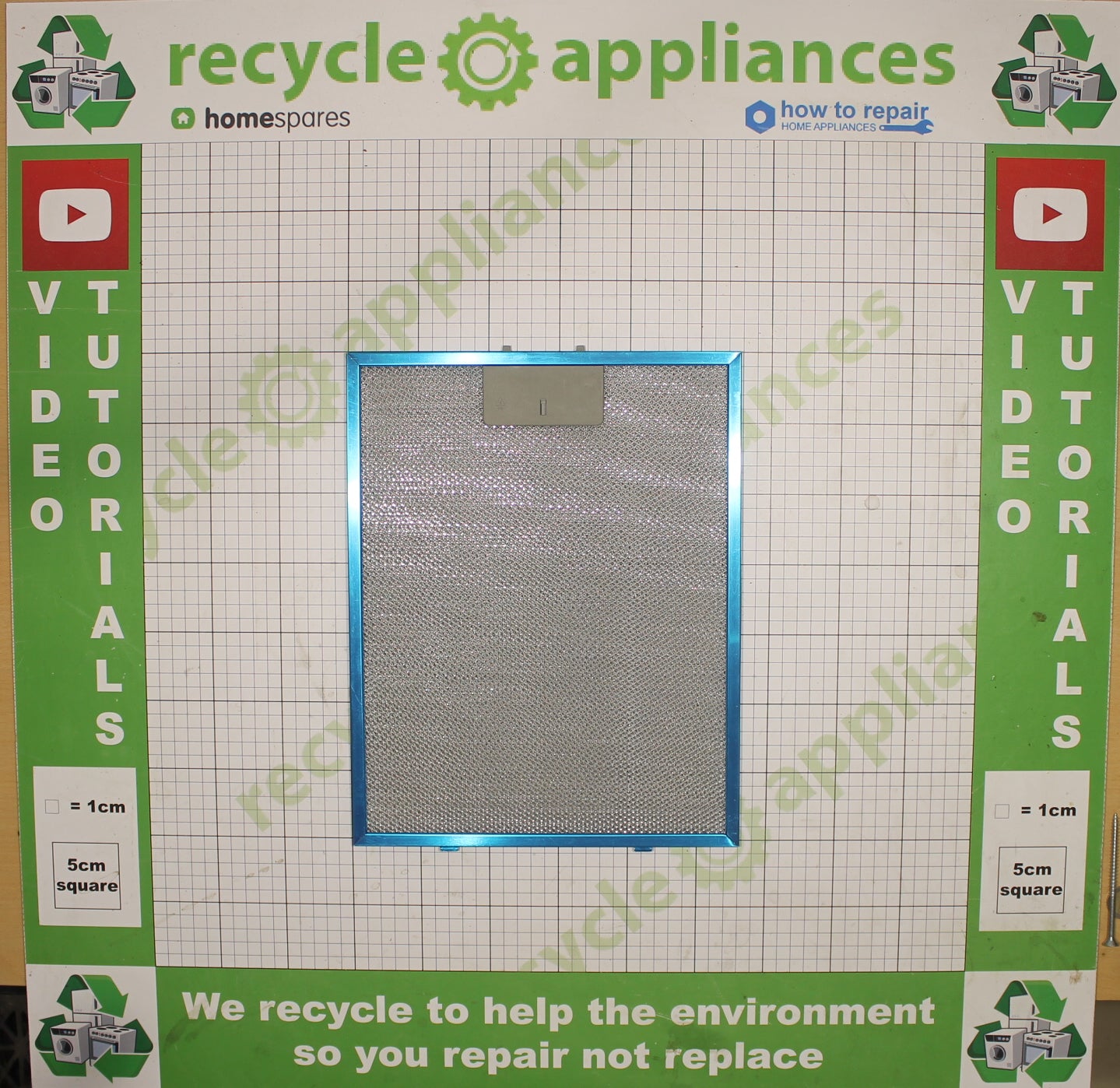 COOKOLOGY Cooker Hood Metal Filter 277mm wide 353 length