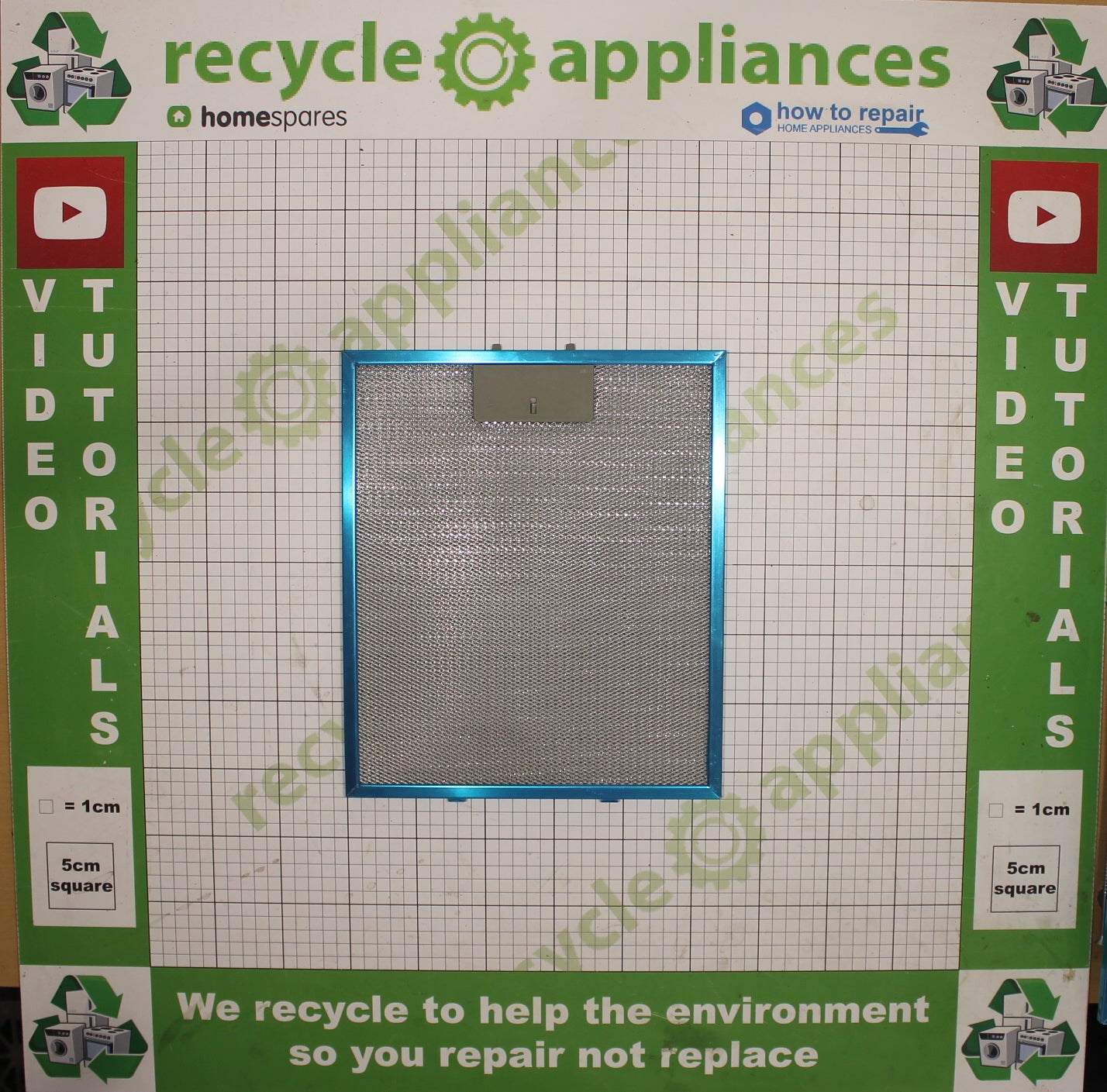 COOKOLOGY Cooker Hood Metal Filter 270mm wide 319 length