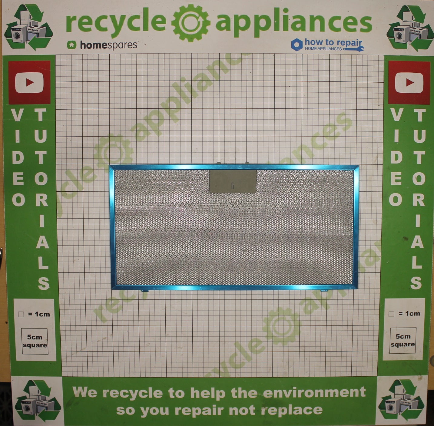 COOKOLOGY Cooker Hood Metal Filter 454mm wide 227 length