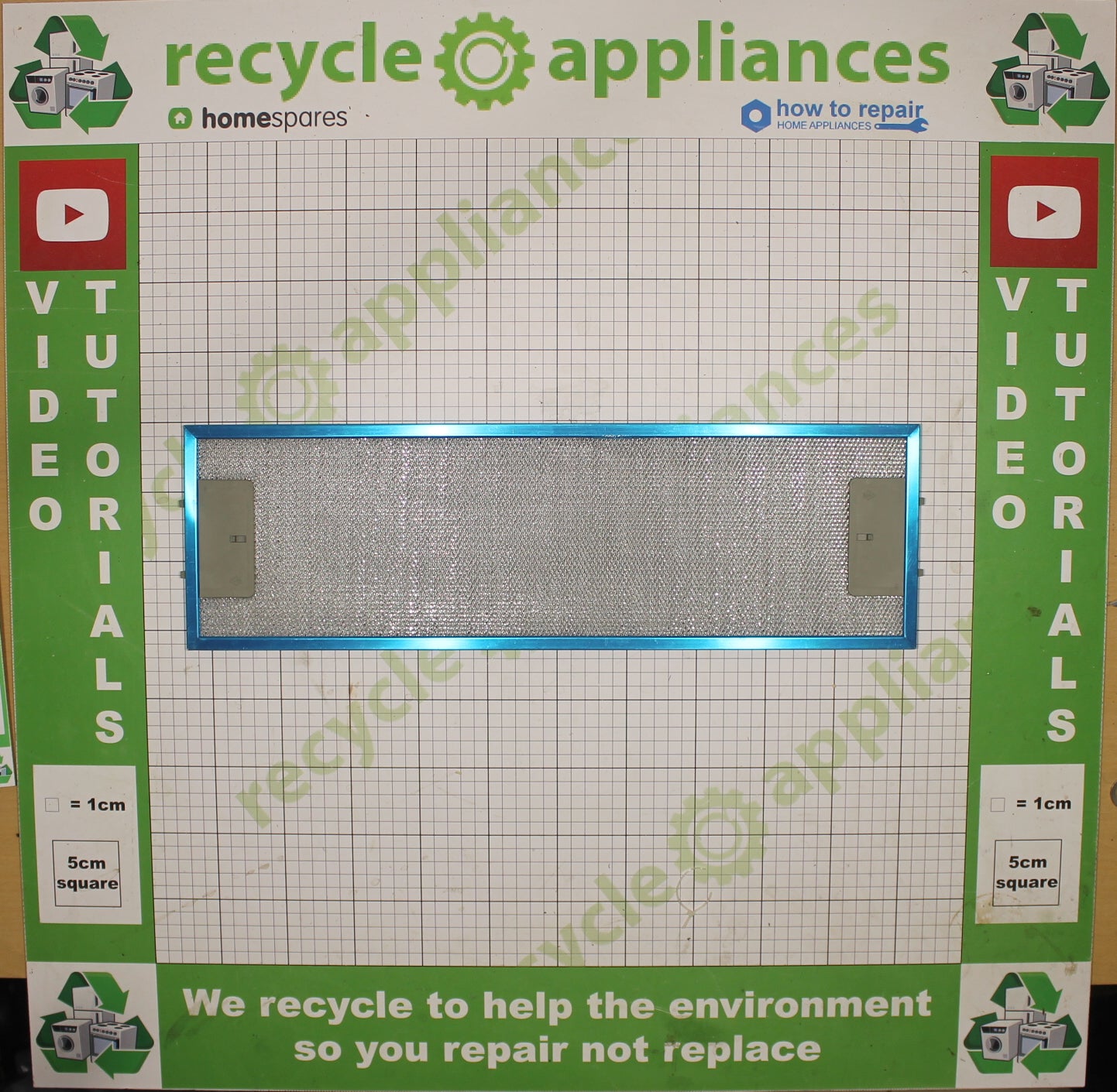 COOKOLOGY Cooker Hood Metal Filter 162mm wide 525 length