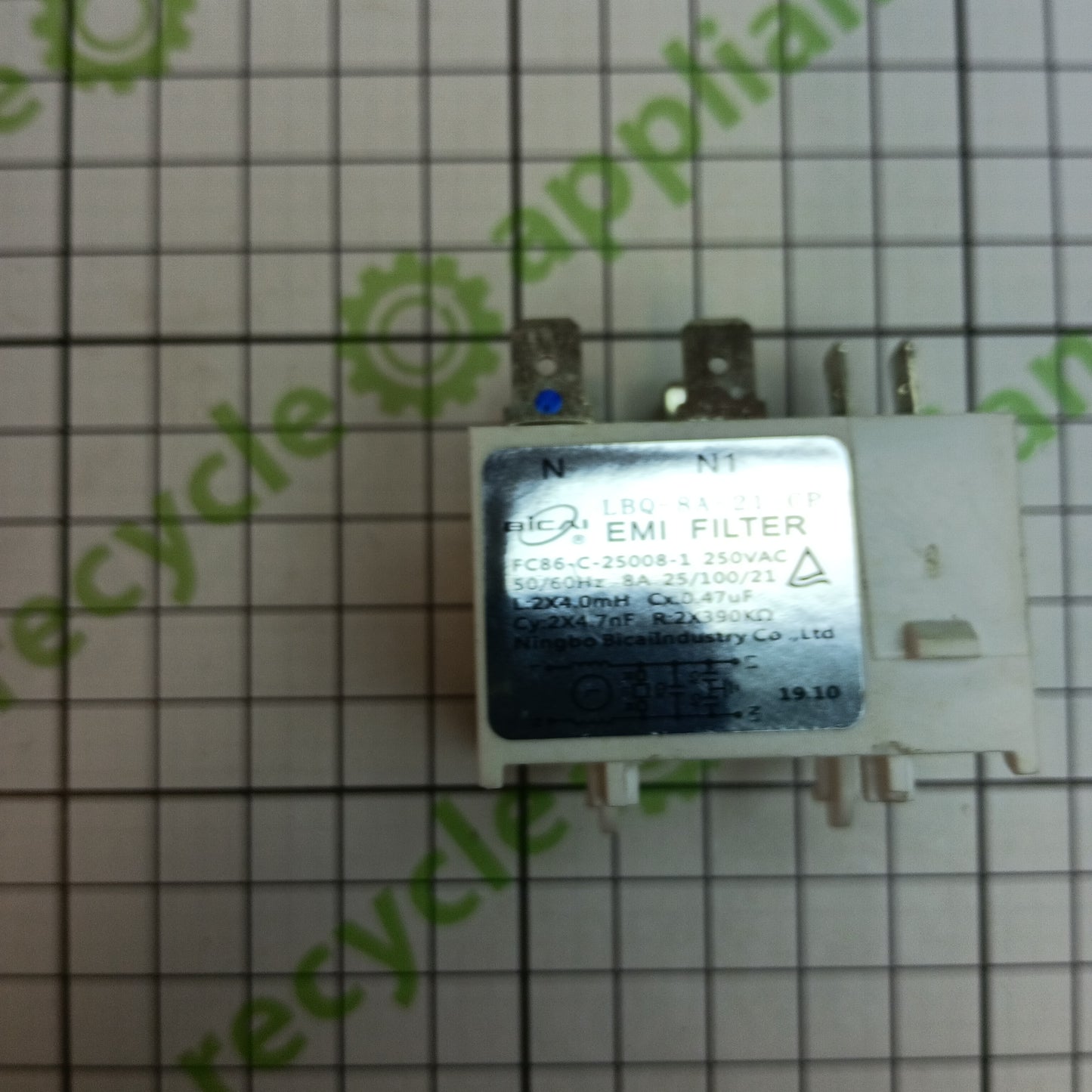 Cookology Midea Dishwasher Radio Interference Suppression EMI LBQ-8A-21-CP Filter 11203602000355