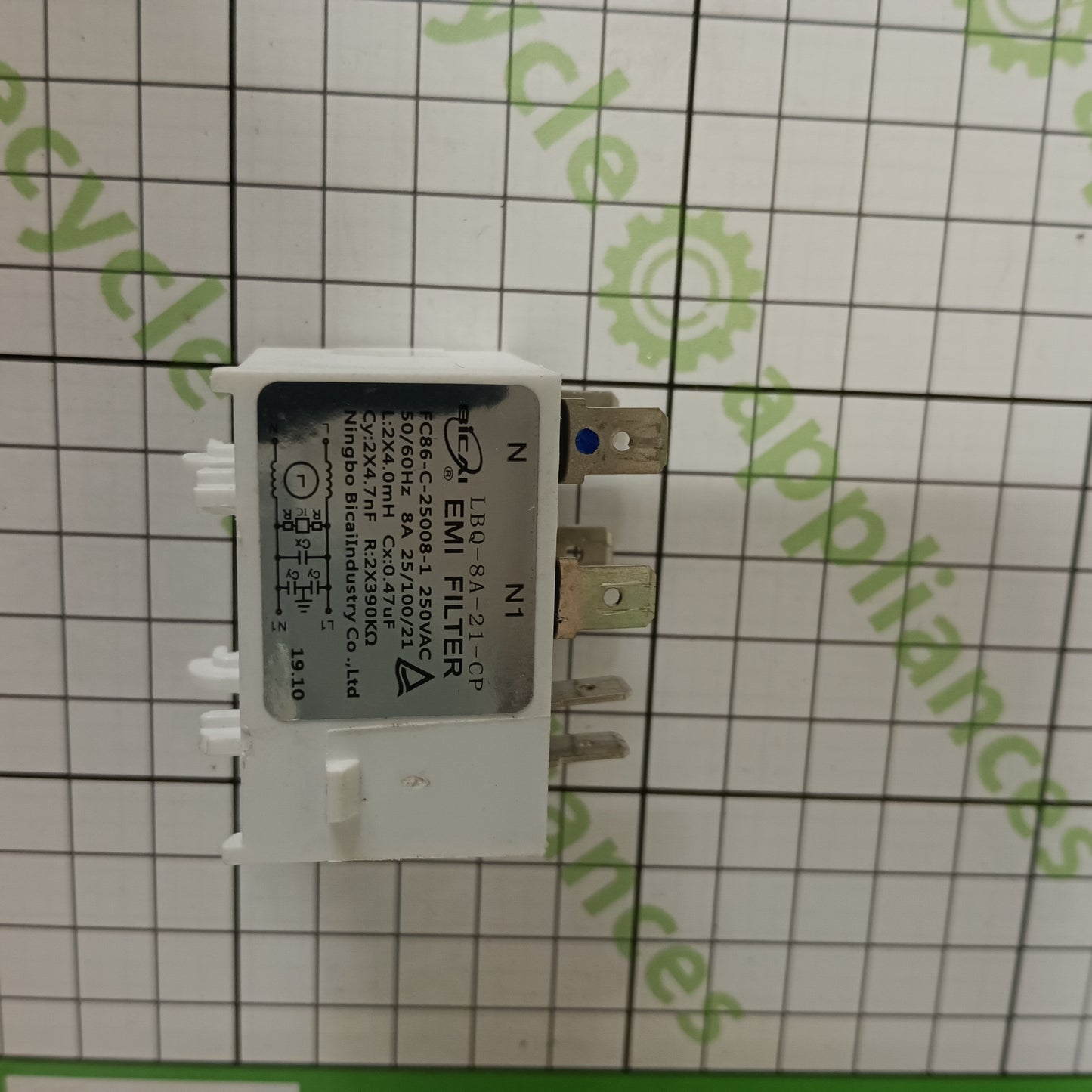 Cookology Midea Dishwasher Radio Interference Suppression EMI LBQ-8A-21-CP Filter 11203602000355