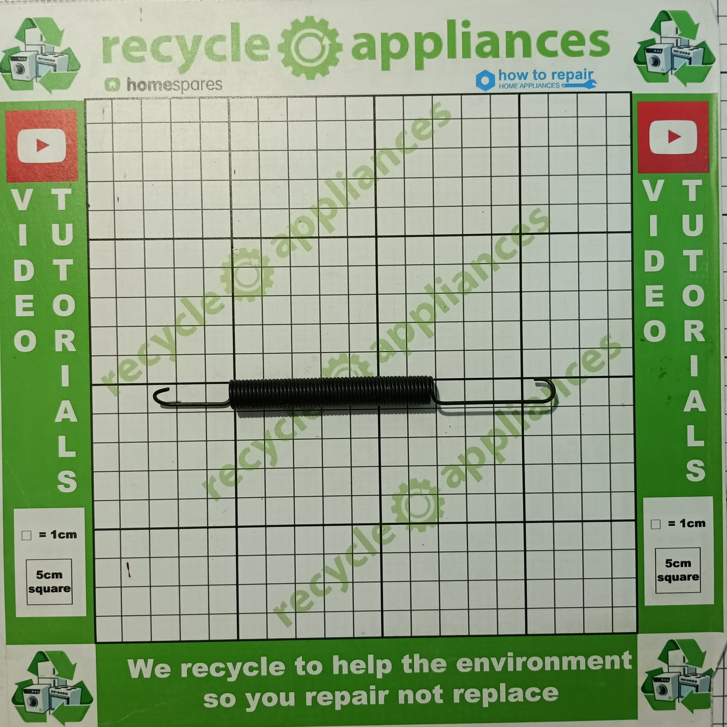 Dishwasher door spring 135mm by 10mm