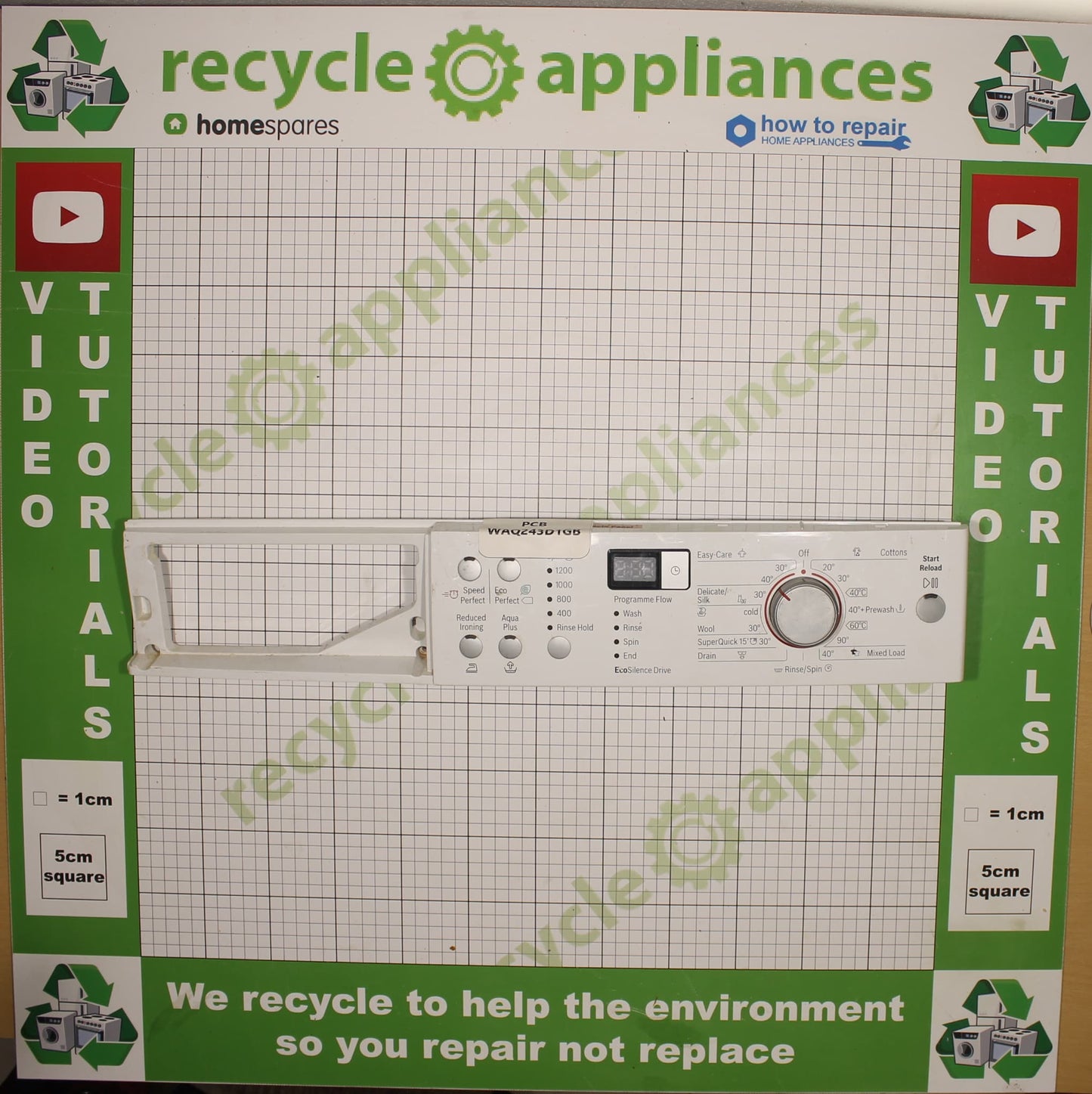 Bosch WAQ243D1GB Washing Machine PCB Plus Facial