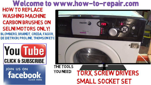 How to replace Fagor washing machine carbon brushes with a Selni motor