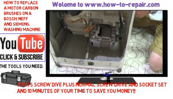 How to replace washing machine carbon brushes Bosch Balay Neff Siemens