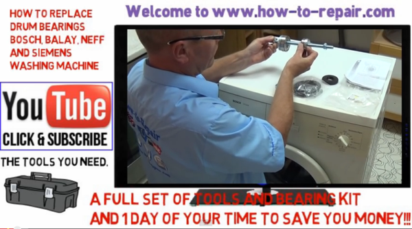 How to replace washing machine drum bearings on Bosch, Neff, Siemens or Balay.