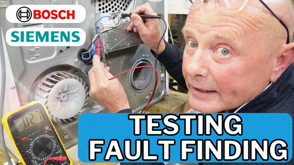 Testing tumble dryer heating system, Bosch & Siemens, heating element and thermostats