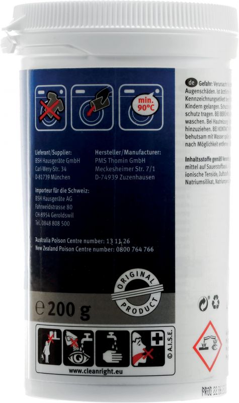 Bosch Neff Siemens Washing Machine Cleaner 200g 00311925