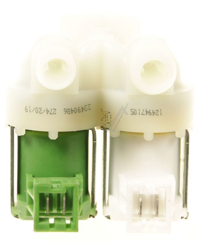 Electrolux Group Cold Water Double Inlet Solenoid Valve : 180DEG. With Protected Tag Fitting 1249471051