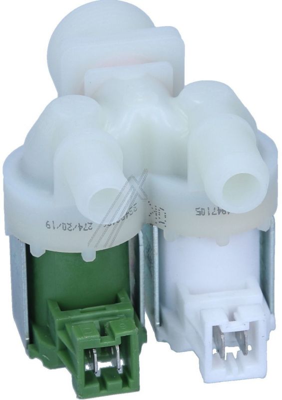 Electrolux Group Cold Water Double Inlet Solenoid Valve : 180DEG. With Protected Tag Fitting 1249471051
