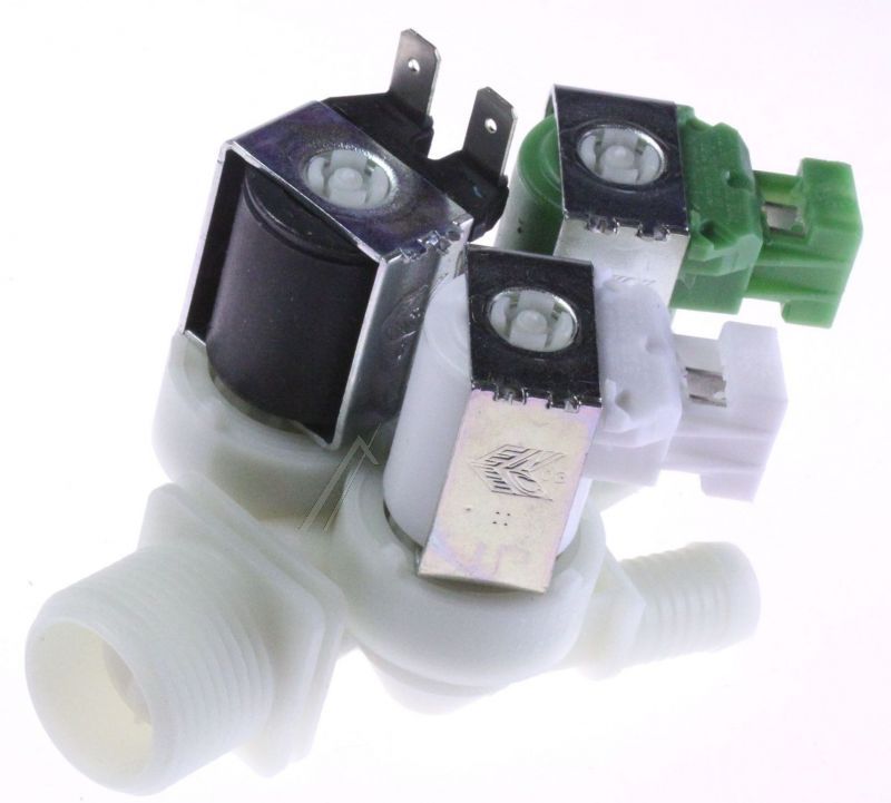 Electrolux Group Cold Water Triple Inlet Solenoid Valve 180Deg. With 2 Protected Tag Fitting & 1 Open Tag Fitting 1249472141