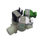 Electrolux Group Cold Water Triple Inlet Solenoid Valve 180Deg. With 2 Protected Tag Fitting & 1 Open Tag Fitting 1249472141