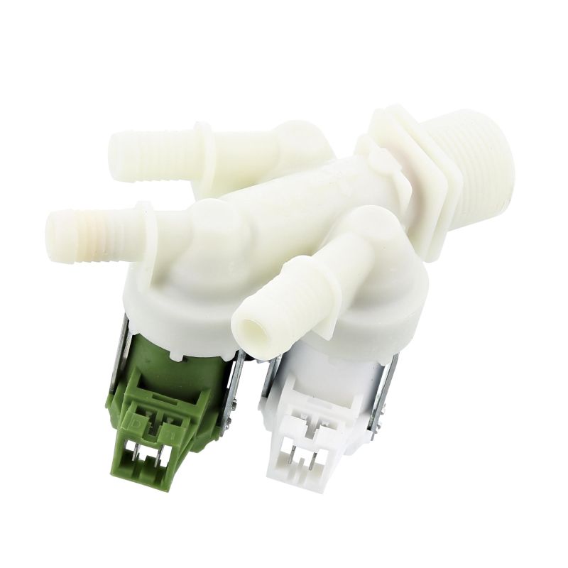 Electrolux Group Cold Water Triple Inlet Solenoid Valve 180Deg. With 2 Protected Tag Fitting & 1 Open Tag Fitting 1249472141
