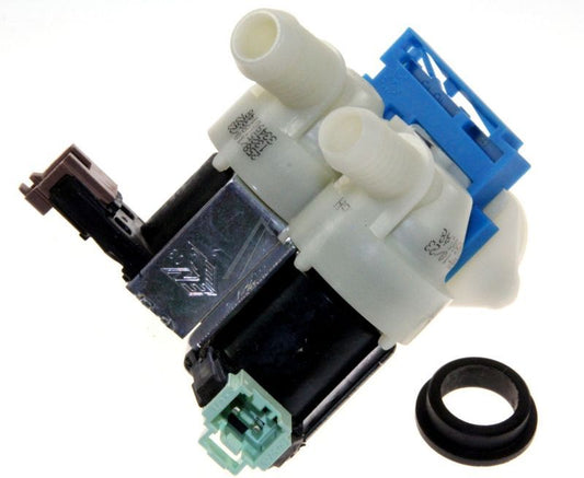Electrolux Group Cold Water Double Solenoid Inlet Valve : 180Deg. & Protected Push Connectors 4055017166